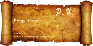 Popp Upor névjegykártya